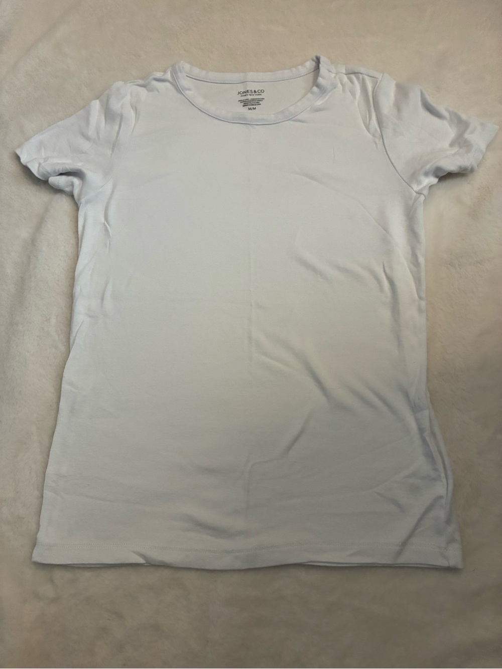 Jones New York White Short Sleeve Crewneck Tee
